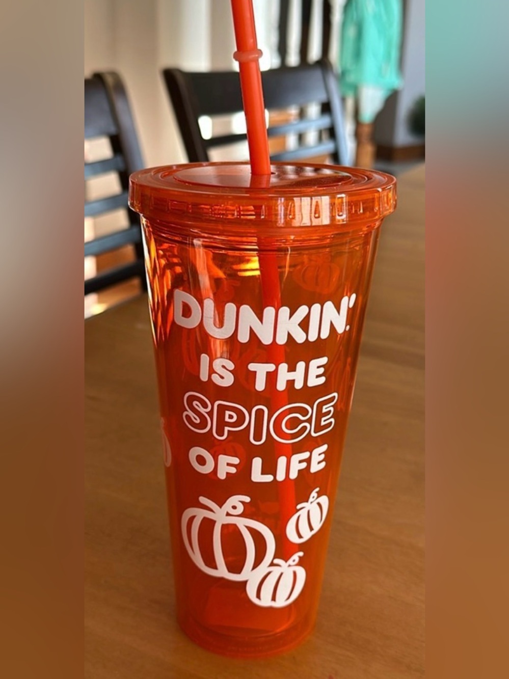 2024 Dunkin Halloween Glow In The Dark Orange 24 Oz Acrylic Tumbler